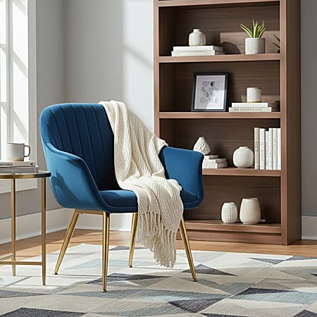 Glamour Home Angela Accent Chair, Blue