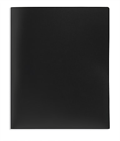 Better Office Products Black Plastic 2 Pocket Folders with Prongs,  Heavyweight, Letter Size Poly Folders, 24 Pack, with 3 Metal Prongs  Fastener Clips, Black 