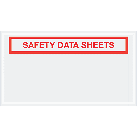 Tape Logic® Preprinted Packing List Envelopes, SDS, Safety Data Sheets, 5 1/2" x 10", Clear, Case Of 1,000