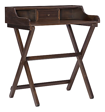 Linon Gage 30 W Folding Home Office Writing Desk Walnut Office Depot