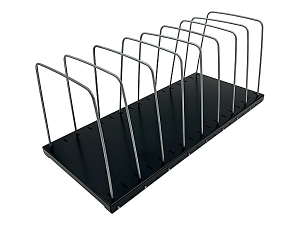 Huron Metal Wire Vertical Slots Organizer/Sorter, 8 Compartment(s), Vertical, 7.50"H x 18.25"W x 8"D, Black