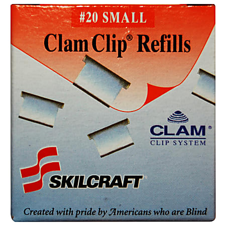 SKILCRAFT® Clam Paper Clip Refills, Box Of 50, Silver (AbilityOne 7510-01 392-6512)