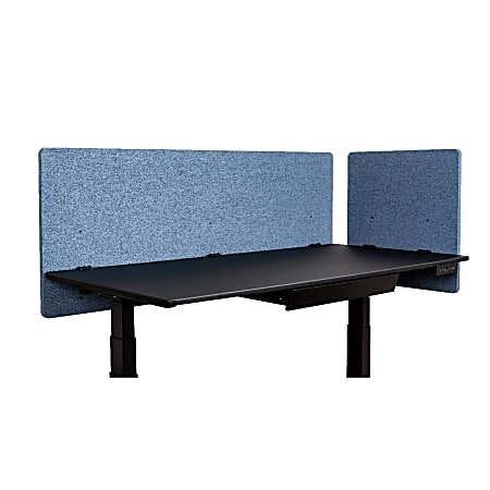 Luxor RECLAIM Acoustic Privacy Desk Panels, 60"W, Pacific Blue, Pack Of 2&nbsp;