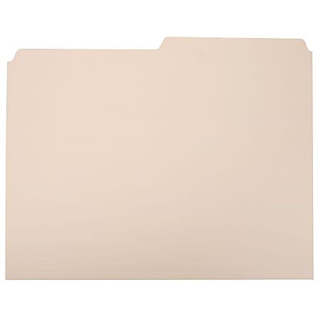 SKILCRAFT File Folders, 1/2 Cut, Letter Size, 30% Recycled, Manila, Pack Of 100 (AbilityOne 7530-00-281-5945)