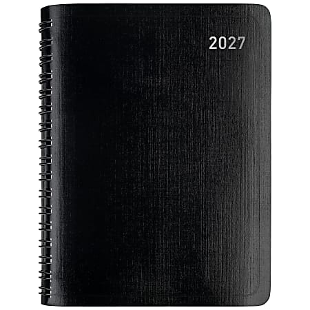 Office Depot Brand Weekly Monthly Planner, 4" x 6", Black, January 2027 to December 2027, OD71150027