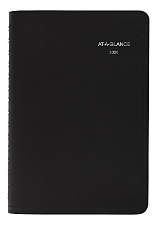 AT-A-GLANCE® QuickNotes® Daily/Monthly Planner, 5-1/2" x 8-1/2", Black, January To December 2020, 760405