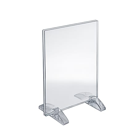 Azar Displays Dual-Stand Acrylic Vertical/Horizontal Sign Holders, 8 1/2" x 11", Clear, Pack Of 10