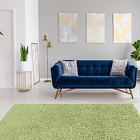 Linon Flokati Area Rug, 8' x 10', Morrigan 1400G Lime Green