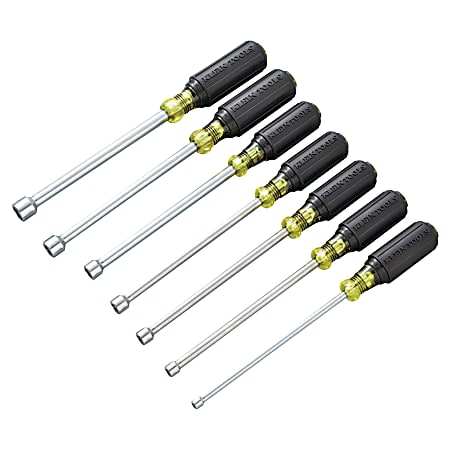 Klein Tools 7 Pc Cushion Grip Nut Driver Sets, 3/16; 1/4; 5/16; 11/32; 3/8; 7/16; 1/2
