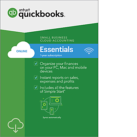 Intuit® QuickBooks® Online Essentials 2018, 1-Year Subscription, Download