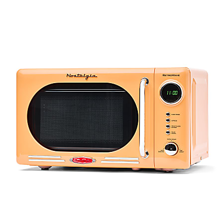 Nostalgia Retro 700W Countertop Microwave Oven, 0.7 Cu. Ft., Orange