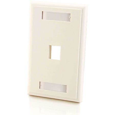 C2G 1-Port Single Gang Multimedia Keystone Wall Plate - White - 1 x Socket(s) - White