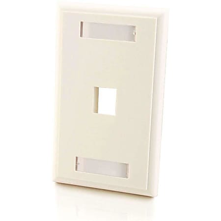 C2G Premise Plus Multimedia Keystone Wall Plate - Mounting plate - white - 1-gang - 1 port