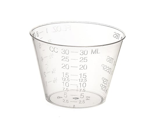 Medline Non-Sterile Graduated Plastic Medicine Cups, Drams, 1 Oz, Clear, Pack Of 5,000