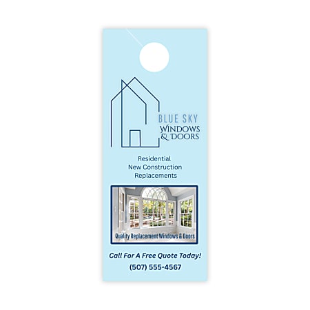 Custom Full Color Door Hangers Printed 1 Side 3 12 x 8 12 Box of 50 -  Office Depot