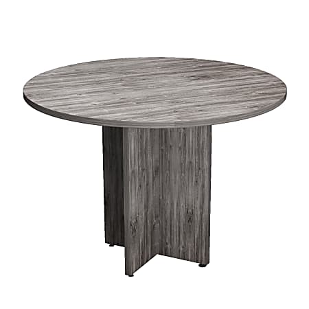 Inval IVA ProSeries Round Conference Table, 42" W x 42" D x 29 1/2" H, Smoke Oak