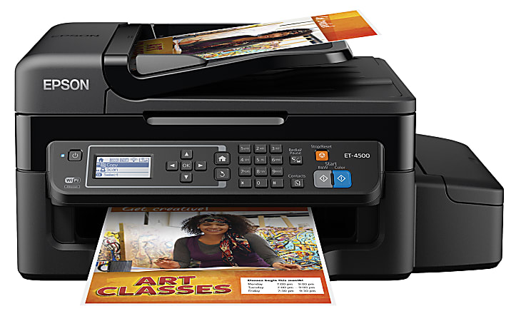 WorkForce ET 4500 EcoTank Supertank Wireless Color Inkjet All In One Printer Scanner Copier And Fax - Depot