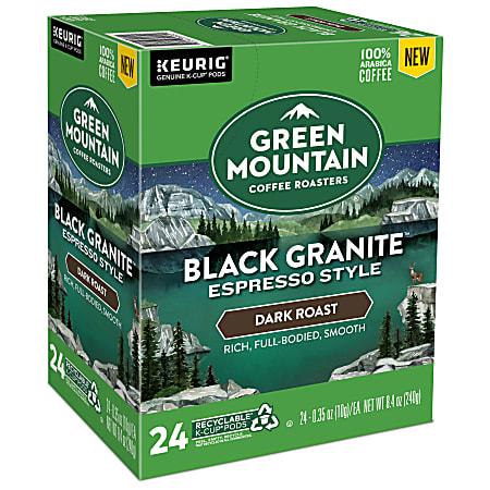 Green Mountain Coffee® Single-Serve Coffee K-Cup®, Black Granite Espresso, Carton Of 24 Pods