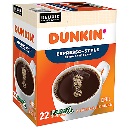 Dunkin' Donuts® Single-Serve Coffee K-Cup®, Espresso, Carton Of 22