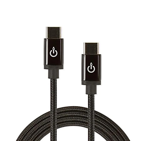 Limitless Innovations CableLinx Elite USB-C to USB-C Charge And Sync Braided Cable For Smartphones, Tablets And More, Black, USBC-C72-001-GC