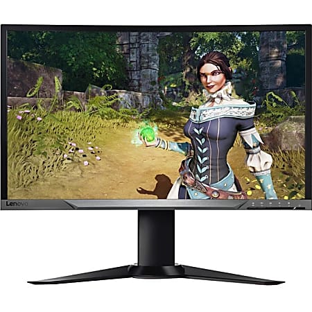 Lenovo Y27f 27" Full HD Curved Screen LED LCD Monitor - 16:9 - 1920 x 1080 - FreeSync - 4 ms - HDMI - DisplayPort