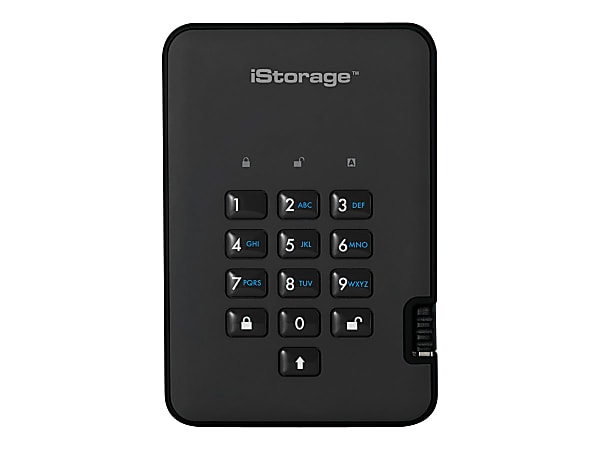 iStorage diskAshur² - Hard drive - encrypted - 5 TB - external (portable) - USB 3.1 Gen 1 - 5400 rpm - buffer: 8 MB - 256-bit AES, FIPS 197 - phantom black - TAA Compliant