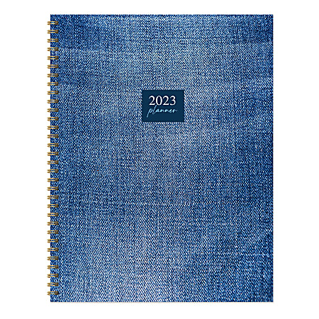 TF Publishing Weekly/Monthly Planner, 9" x 11", Denim, January To December 2023