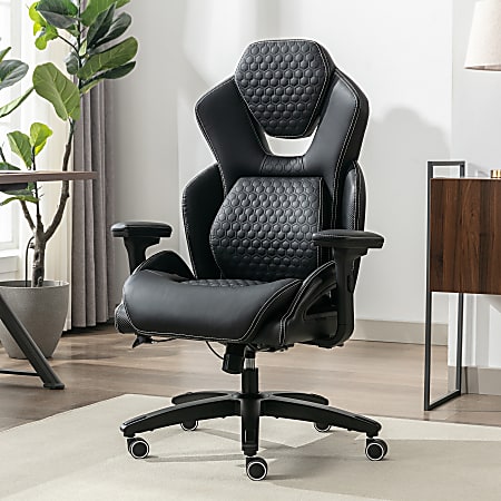Shaquille ONeal Sciron Big Tall Ergonomic High Back Vegan Leather Executive Gaming Office Chair Black ODP Business Solutions