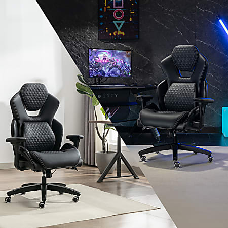 Shaquille O'Neal™ Sciron Big & Tall Ergonomic High-Back Vegan Leather Executive Gaming Office Chair, Black, BIFMA Compliant