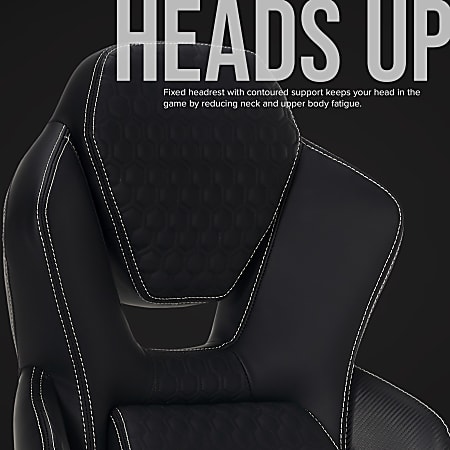 Shaquille O'Neal™ Sciron Big & Tall Ergonomic High-Back Vegan Leather Executive Gaming Office Chair, Black, BIFMA Compliant