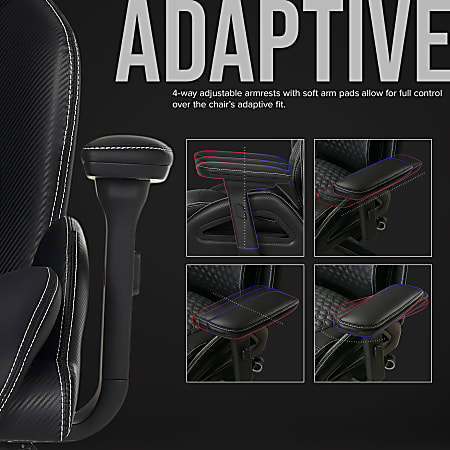 Shaquille O'Neal™ Sciron Big & Tall Ergonomic High-Back Vegan Leather Executive Gaming Office Chair, Black, BIFMA Compliant