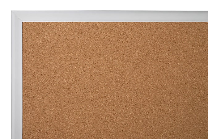 Office Depot Brand Cork Bulletin Board 36 x 48 Aluminum Frame With Silver  Finish - Office Depot