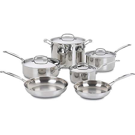 Cuisinart™ Chef’s Classic 10-Piece Non-Stick Cookware Set, Silver