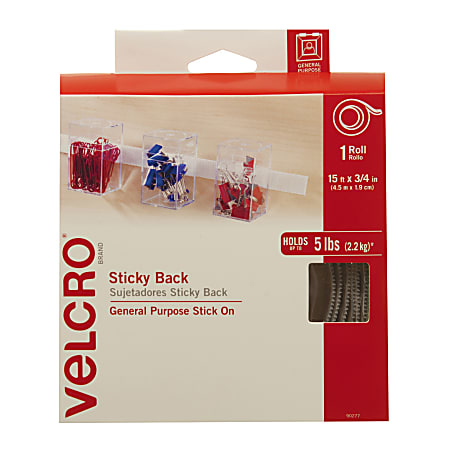 VELCRO® Brand STICKY BACK® Tape Roll, 3/4" x 15', White