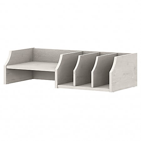 Bush Furniture Key West Desktop Organizer With Shelves, Linen White Oak, Standard Delivery