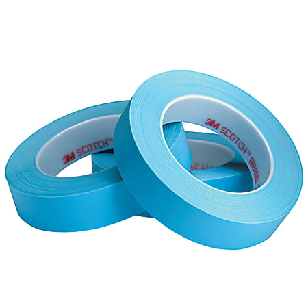 3M™ 215 Masking Tape, 3" Core, 0.5" x 180', Blue, Pack Of 72
