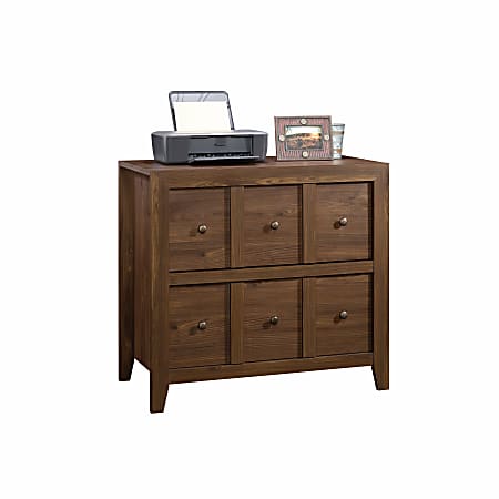 Sauder® Anywhere Solutions Filing Cabinet, 2 Drawers, 33 1/2"H x 36 3/10"W x 19 1/2"D, Rum Walnut