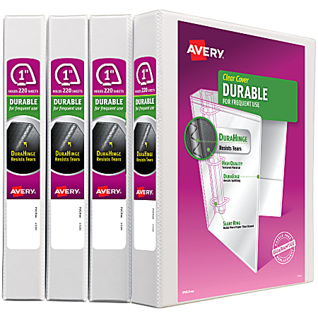 Avery® Durable View Binders, Letter-Size, 1" Slant Rings,
