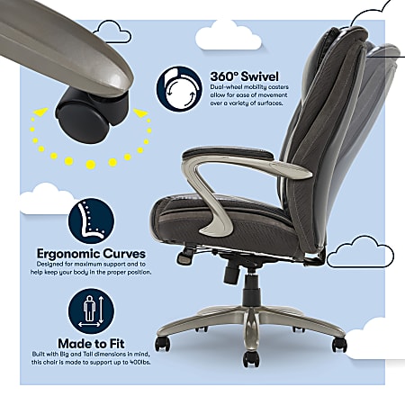 Serta Smart Layers Hensley Big Tall Ergonomic Bonded Leather High