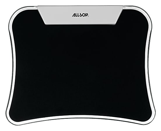 Allsop® LED Mouse Pad/USB Hub, 9" x 11", Black