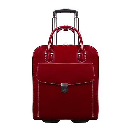 McKlein Uptown Vertical Wheeled Briefcase with 15 Laptop Pocket Red ...