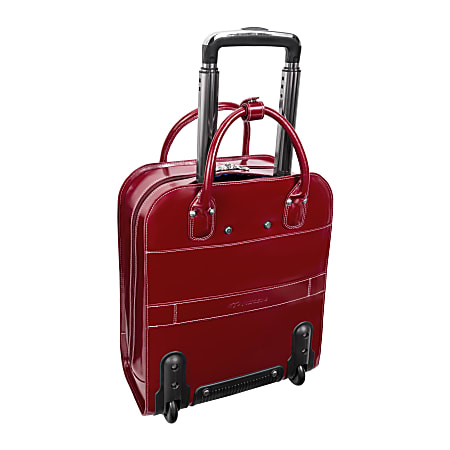 McKlein Uptown Vertical Wheeled Briefcase with 15 Laptop Pocket Red ODP Business Solutions