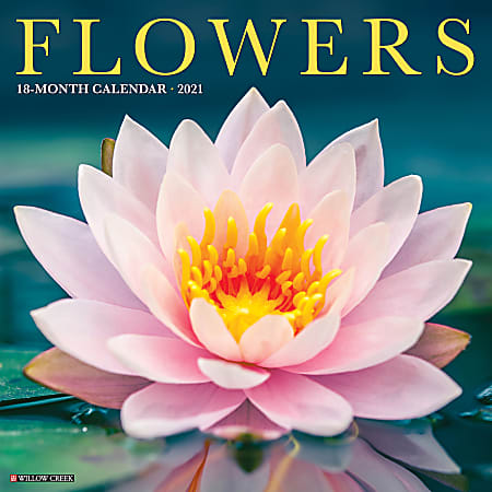 Willow Creek Press Scenic Monthly Wall Calendar, 12" x 12", FSC® Certified, Flowers, January to December 2021, 11713