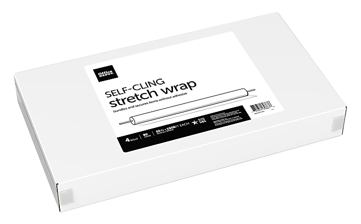 Office Depot® Brand Stretch Wrap Film, Cast, 20" x 1000' Rolls, Clear, Pack Of 4