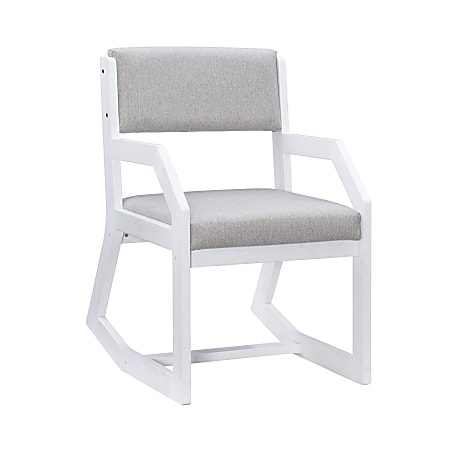 Linon Rawlinson Sled Base Chair, Light Gray/White