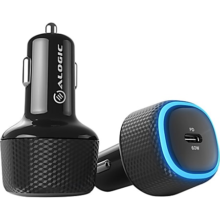 Alogic 60W car charger USB C ports fast charging for laptops tablets ...