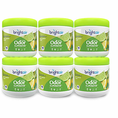 Bright Air Zesty Lemon Super Odor Eliminator - 14 fl oz (0.4 quart) - Lemon, Lime, Zesty Lemon - 60 Day - Odor Neutralizer, Long Lasting - 6 / Carton