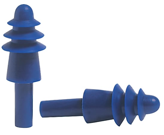 Fusion® Multiple-Use Earplug, Thermoplastic Elastomer,Blue/White, Corded