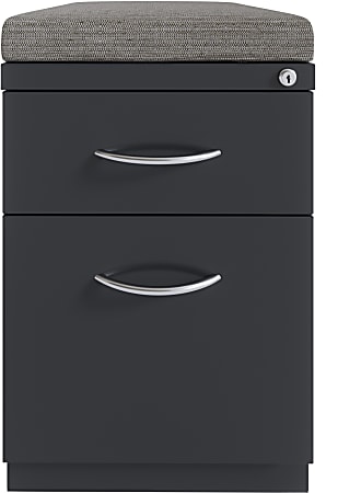 Hirsh® 20"D Vertical 2-Drawer Mobile Pedestal File Cabinet, Charcoal/Chinchilla
