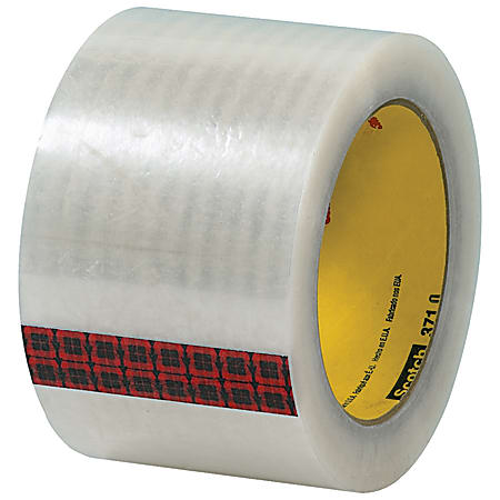 3M™ 371 Carton Sealing Tape, 3" Core, 3" x 110 Yd., Clear, Case Of 6